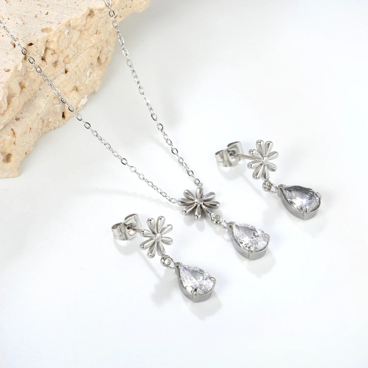 Crystal Jewelry Set Waterproof Sparkle  Shine