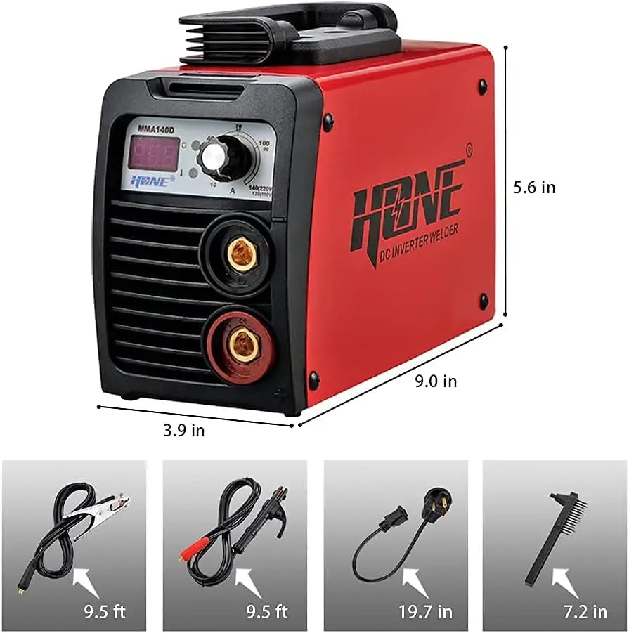 140Amp IGBT Inverter Welder Machine, 110V/220V Digital Display with Hot Start & Anti-Stick for 1/16"-1/8" Rods