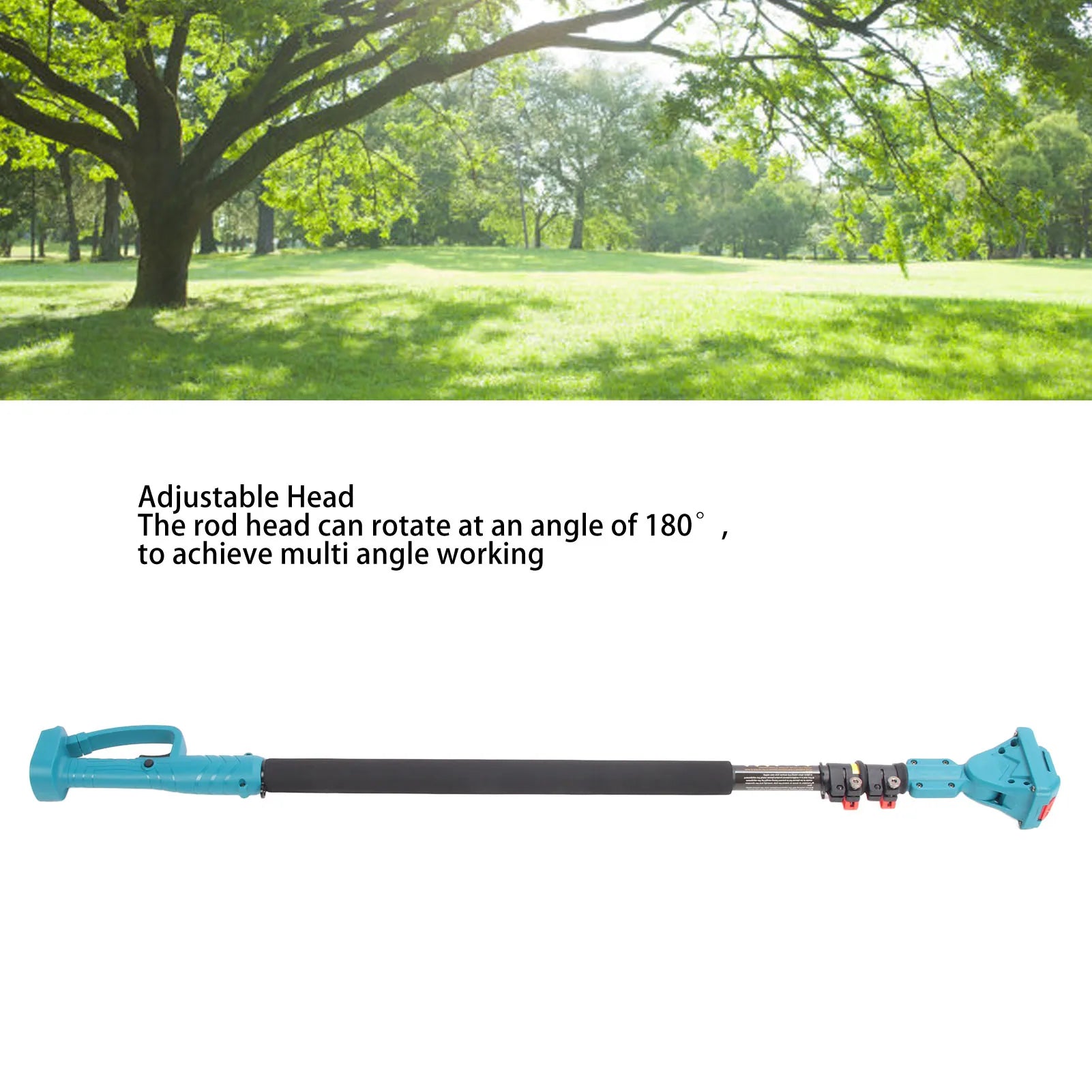 Cordless Pruning Extension Pole 4.27 To 8.2ft Telescoping 180 Degree Rotatable Head High Branch Trimming Pole