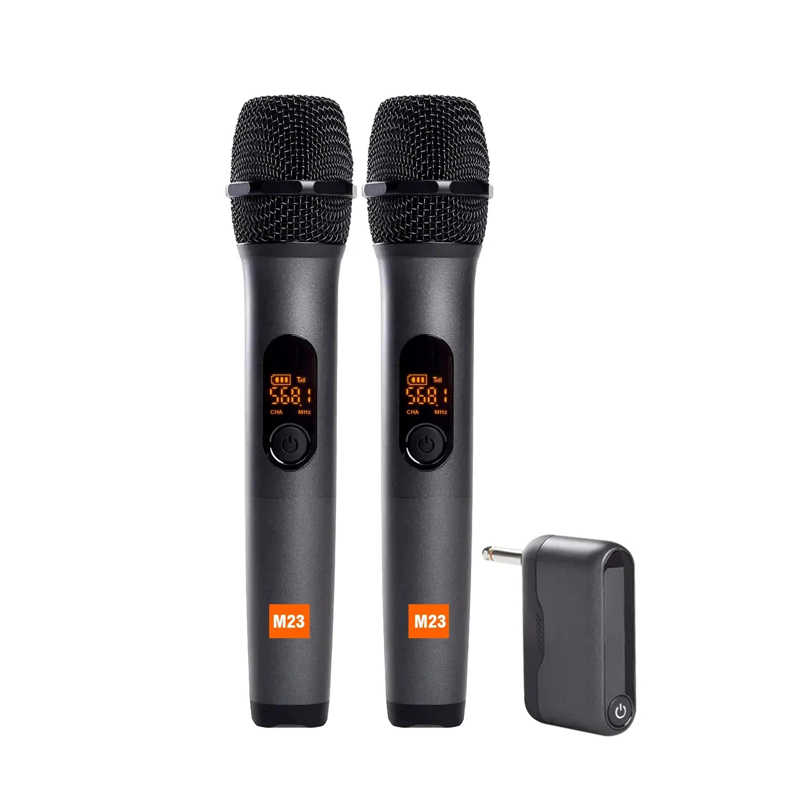 Wireless Microphone M23 UHF 2 Channel Karaoke System With Rechargeable Receiver Cordless Handheld Mic For Church Party Speaker
