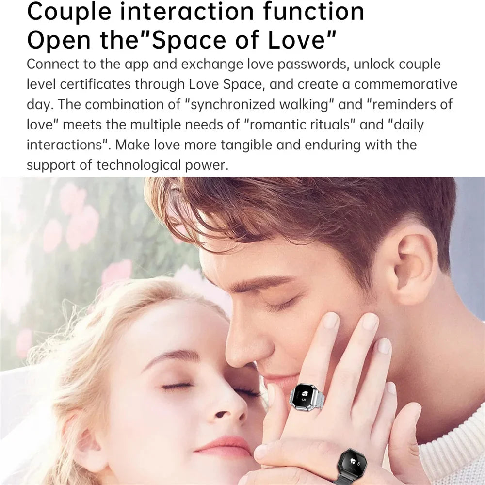 New 0.49" OLED Screen Smart Ring Exclusive Couple Interaction Heart Rate Sleep Watches 5ATM Waterproof Sports Bracelet Ring