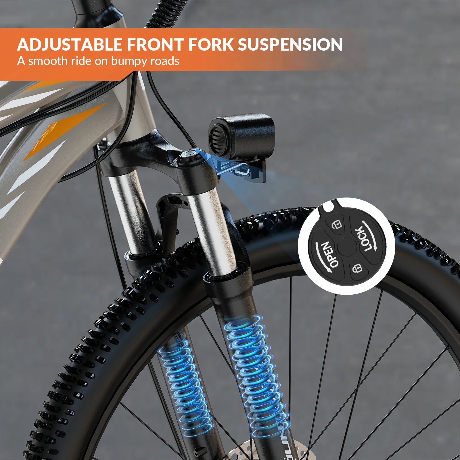 5TH WHEEL AB17 Electric Bike, 700W Peak Motor, 23 Mph Max Speed, Color LCD Display, Front Suspension