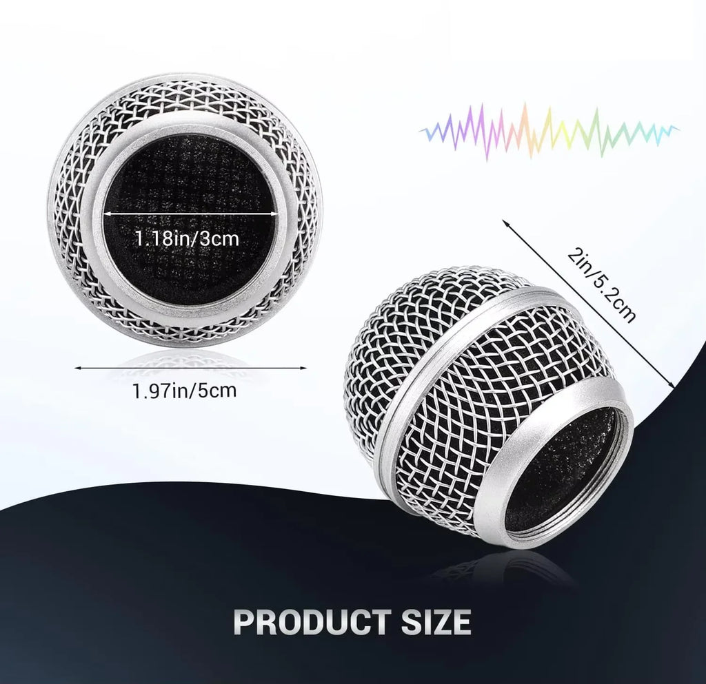 Mesh Ball Head Wired Wireless Microphone Grille Microphone Replacement Head Steel Shure SM58 Beta 58A