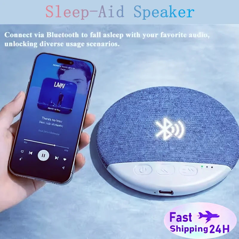 Mini Wireless Bluetooth Speaker Under Pillow Sleep Sound Machine White Noise Dynamic Audio Rechargeable Portable for Travel