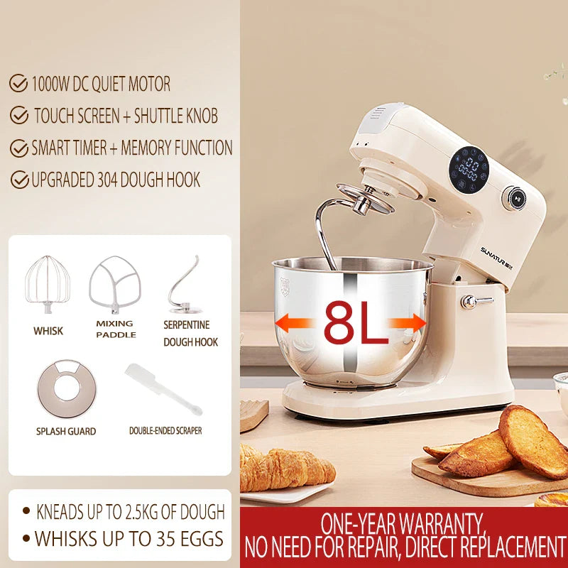 ：Shunran 8L Stand Mixer DC Motor Automatic Dough Kneader Multifunctional Mixer for Home & Commercial Baking