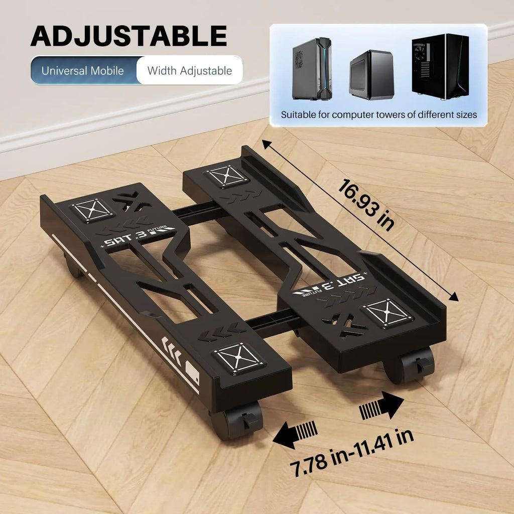New CPU Stand Adjustable Bracket PC Holder Cart Mobile Computer Tower Stand with Rolling Caster Wheels Adjustable Desktop Stand
