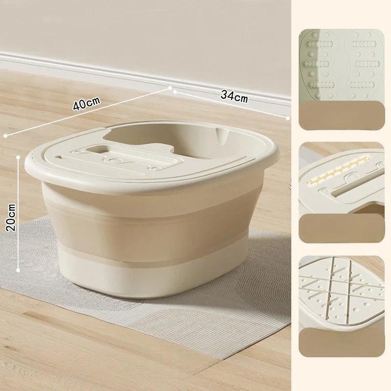 2026 Portable Foldable Foot Bath Tub - Thick Plastic Space-Saving Design, Needed for Home,Bedroom Use - Bathroom Accessories