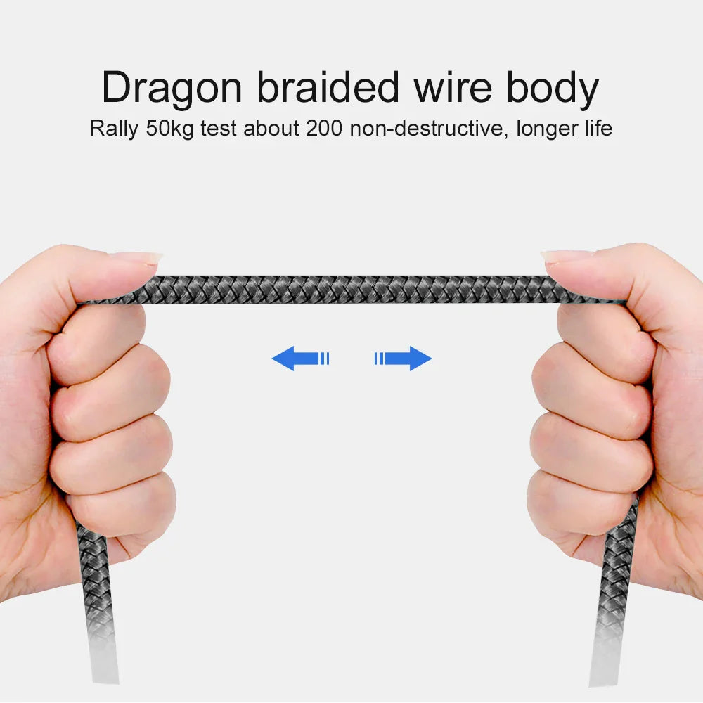 USB A to Type C Charging Cable 2A Fast Charger Nylon Data Cable 1M 2M 3M For Android Huawei Samsung TypeC Phone Charging Device