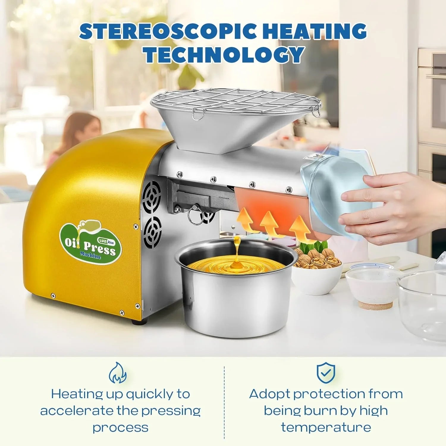 New Stainless Steel Oil Press Machine Commercial Home Oil Extractor Expeller Presser Press Press Hydraulic Sunflower Oil Press