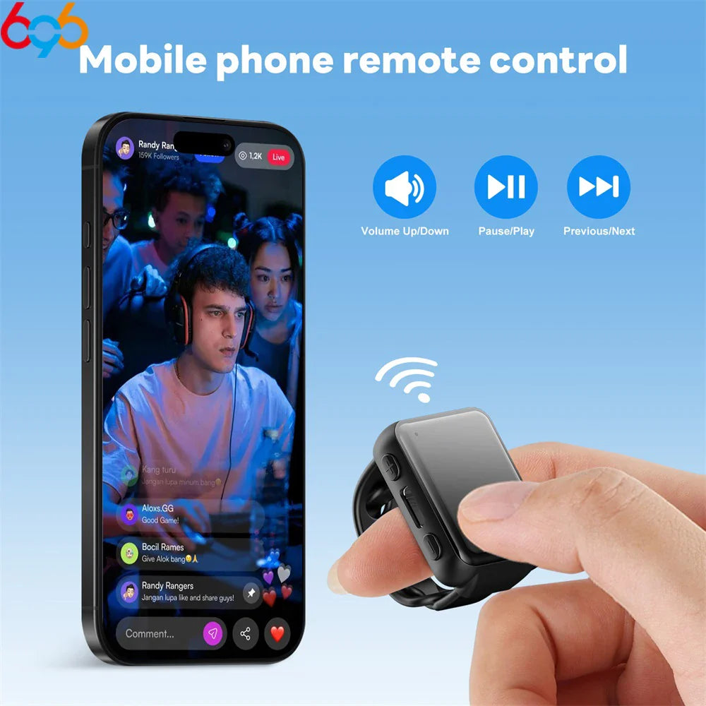 Multi Functional Ring Remote Control/for Videos/music/photography/e-books/PPT Documents/likes/Creativity Lazy People's Tools
