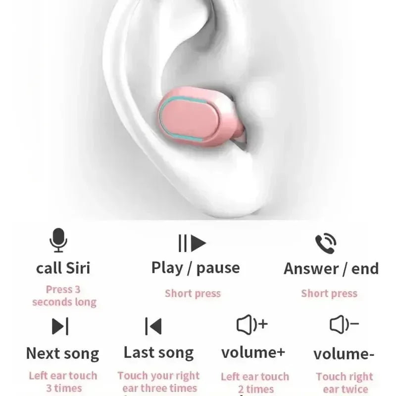 E7S TWS Wireless Headphones Bluetooth Earphone Control Sport Headset Waterproof Microphone Music Earphone Work On All Smartphone