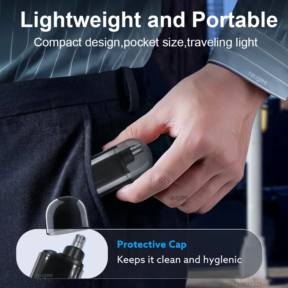 Nose Hair Trimmer for Men USB Rechargeable Mini Pocket Nose Hair Clipper Portable Electric Eyebrow Ear Nose Hair Cutting Machine