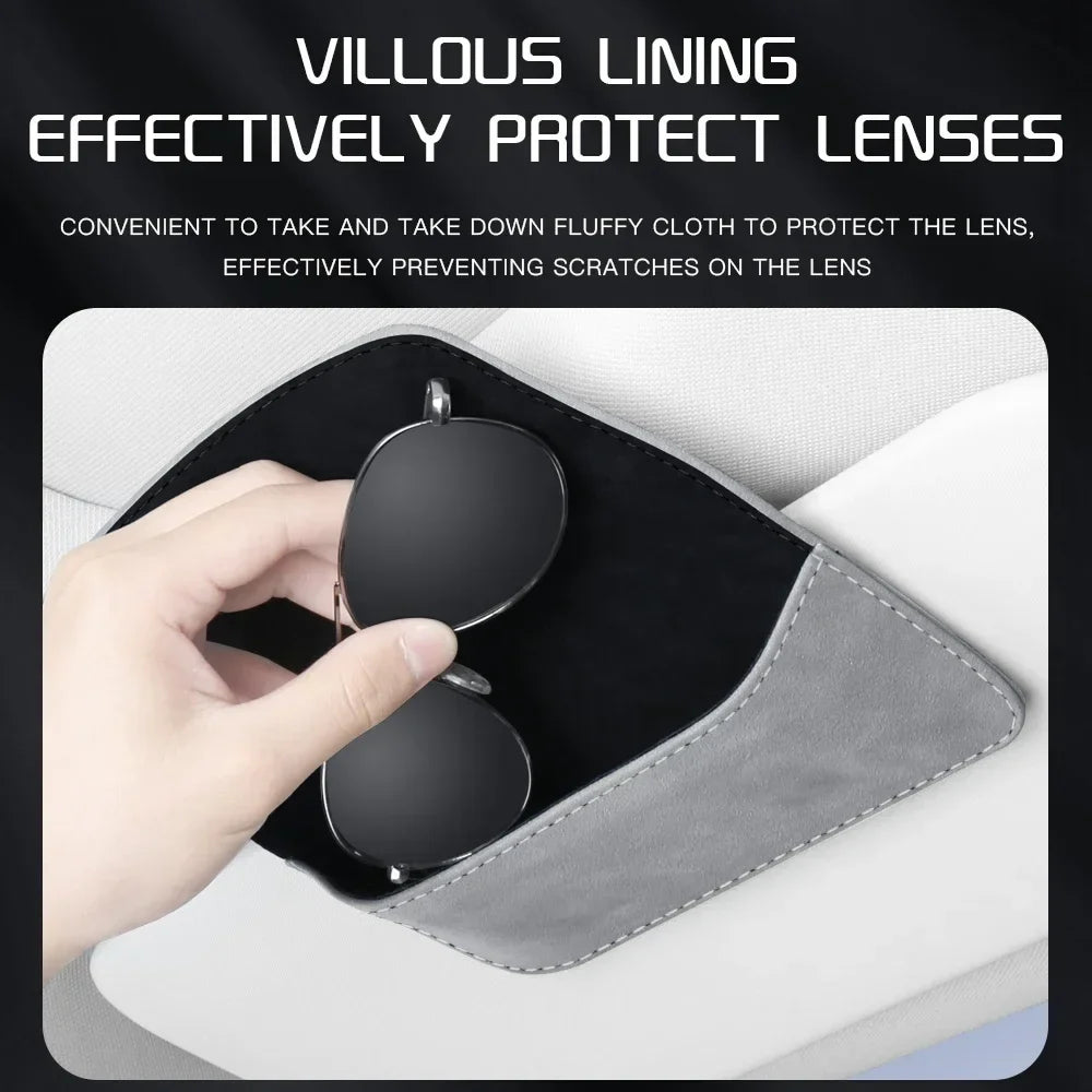 Car Glasses Holder Clip Accesorios Para Vehículos Internal Interior Decoration Case Cover Eyeglass Organizer Sun Glasses Storage
