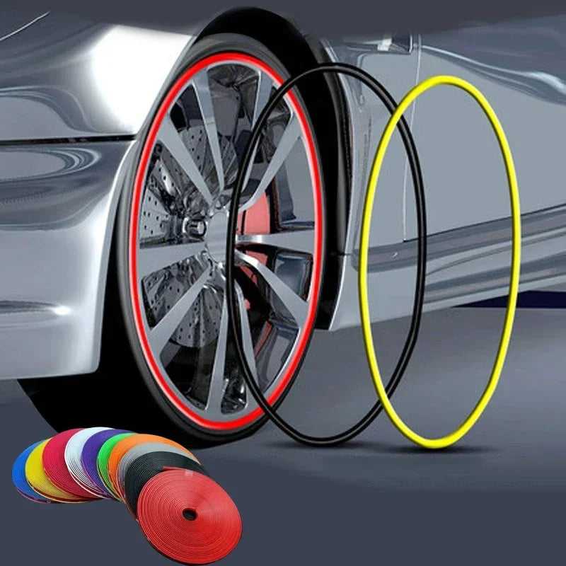 8M Car Wheel Rim Protection Decorative Strip Car Tire Styling Moulding Trim Tyre Guard Line Rubber Decoration Strip Amagi