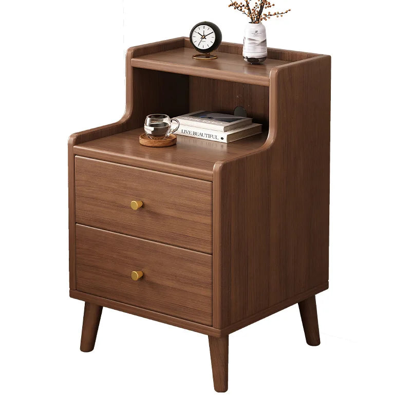 Modern Minimalist New Chinese Style Compact Narrow Bedside Table Nightstand Solid Wood Storage Drawer Bedroom Home Furniture