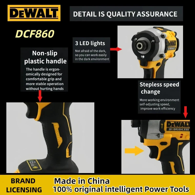 Dewalt DCF860 Brushless Electric Drill Screwdriver Cordless Compact Drill / Driver Rechargeable Upgraded drills Power Tools