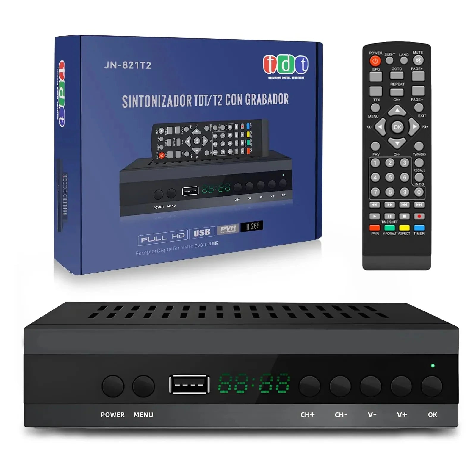 JN812 H.265 TDT DVB-T2 C Digital Terrestrial TV Receiver HD DVB-T2 FTA Set Top Box EPG USB PVR TV Tuner for HD/Old TV
