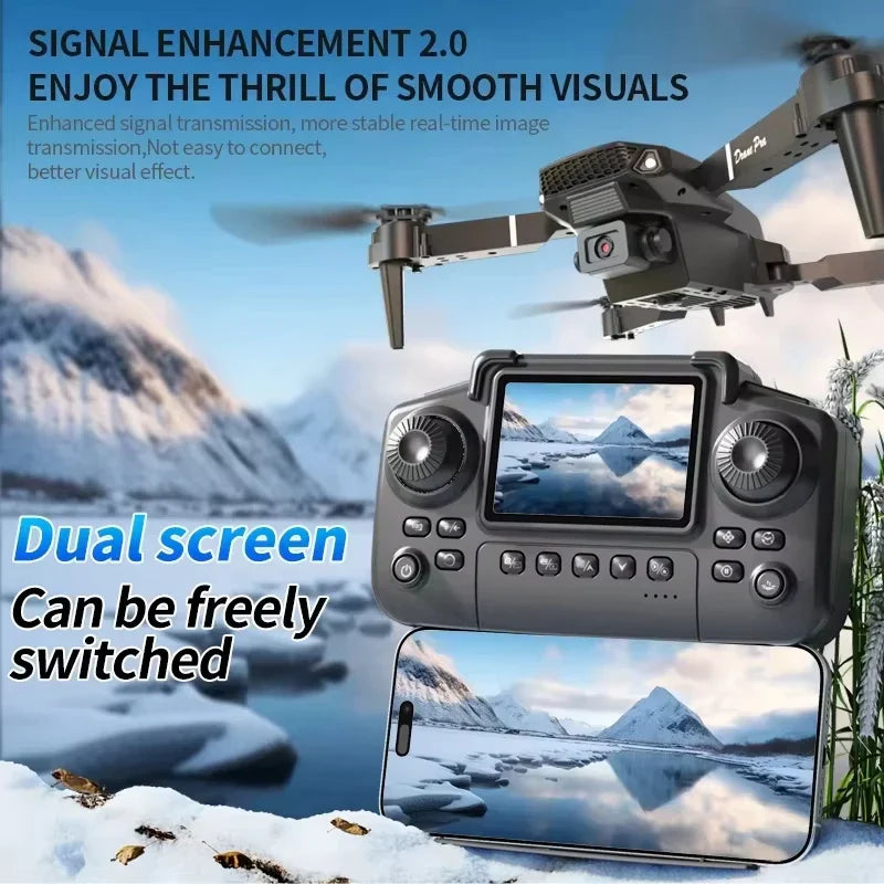 New E88 Brushless Drone Dual HD Cameras WiFi FPV Foldable Arms Night Navigation Light Remote Control RC Quadcopter Photography