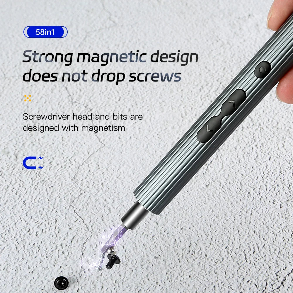 Electric Screwdriver Set 58 in 1 Precision Tools Rechargeable Mini Small Kit Wireless for Xiaomi Watch Mobile Cell Phone Repair