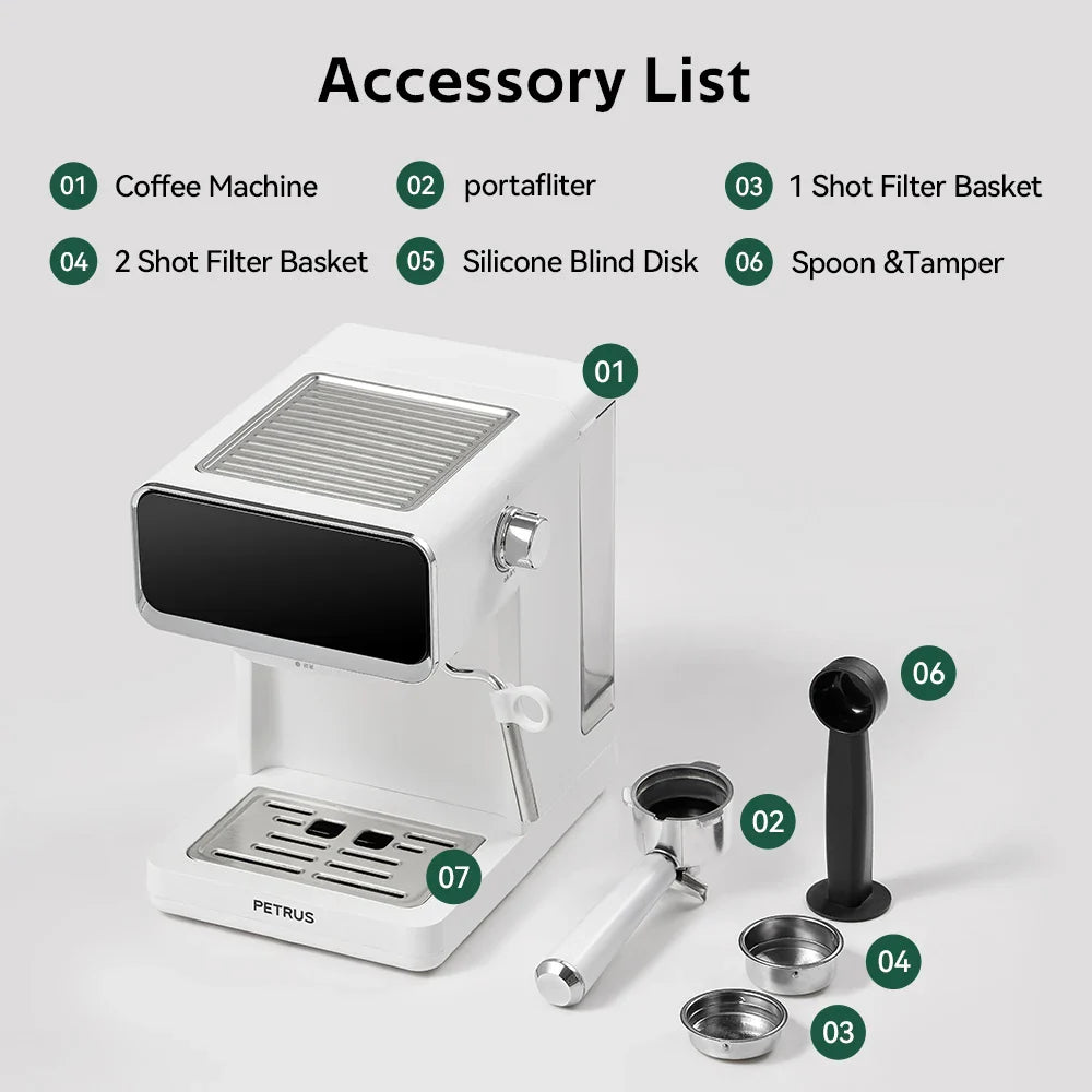Coffee Maker Espresso Coffee Machine With Milk Frother Wand And Removable Water Tank PE3320A App