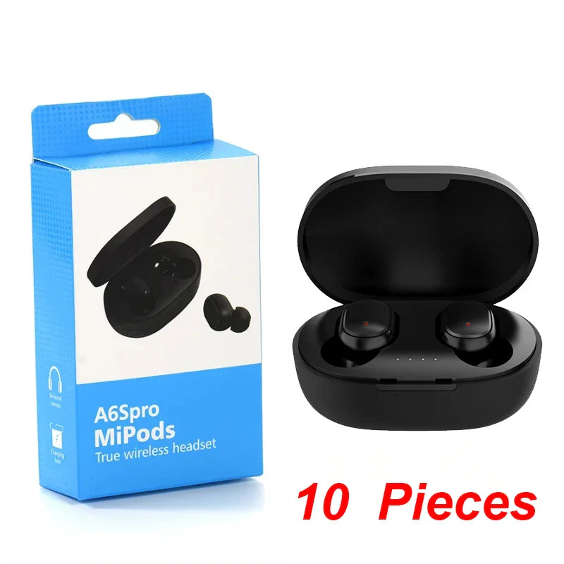 10Pcs Wholesale A6S TWS Wireless Headphones Bluetooth Earphone 5.0 Stereo Headset Earbuds with Microphone for ISO Android