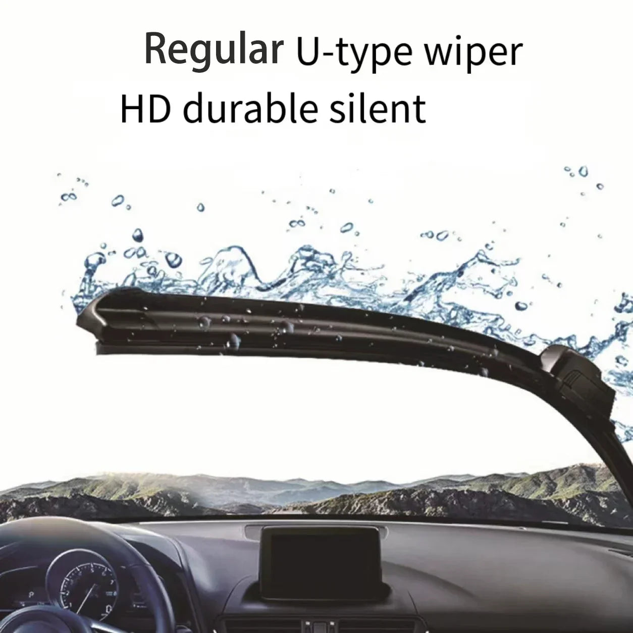 For Mazda 2 Demio DE 2007-2014  Car Front Wiper U-type Soft Rubber Boneless Wiper HD Quiet Durable Automotive Wiper  24"+14"