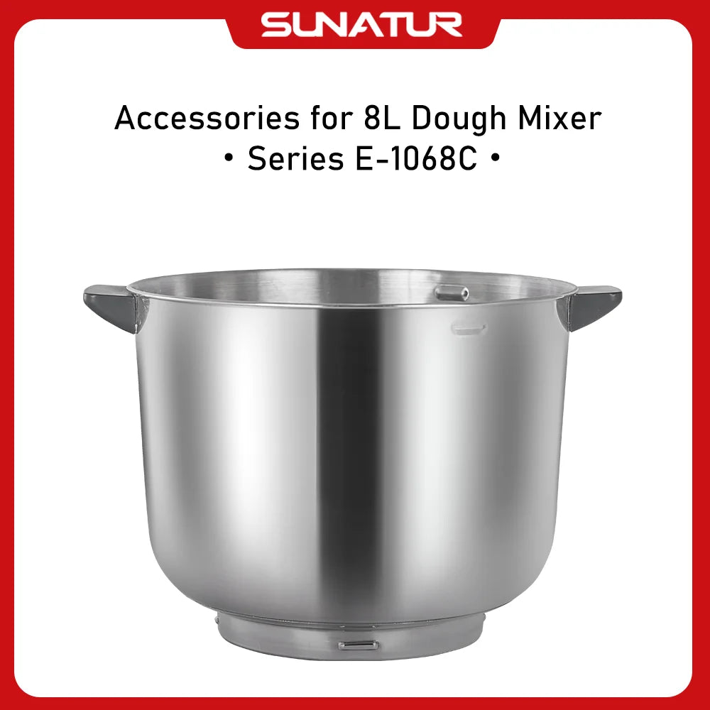 SUNATUR 8L Dough Mixer Bowl Accessory,Only applicable to E-1068C,only Accessory, no main unit included