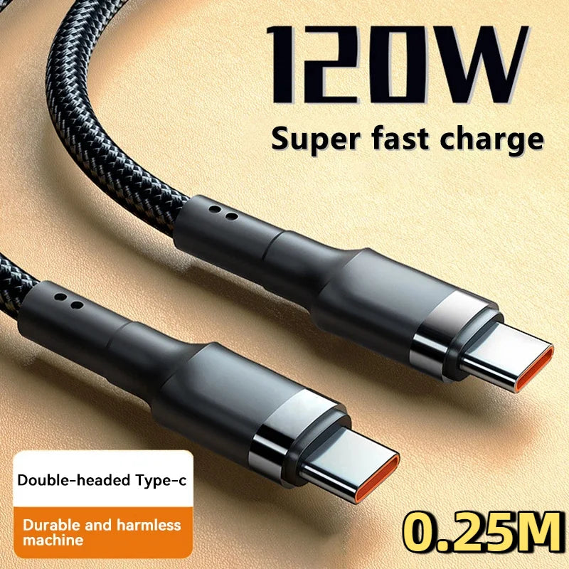 120W Fast Charger PD Quick Charging High Quality USB C TO USB Type C Cable For iPhone Xiaomi 15 Plus Pro Max Samsung S24