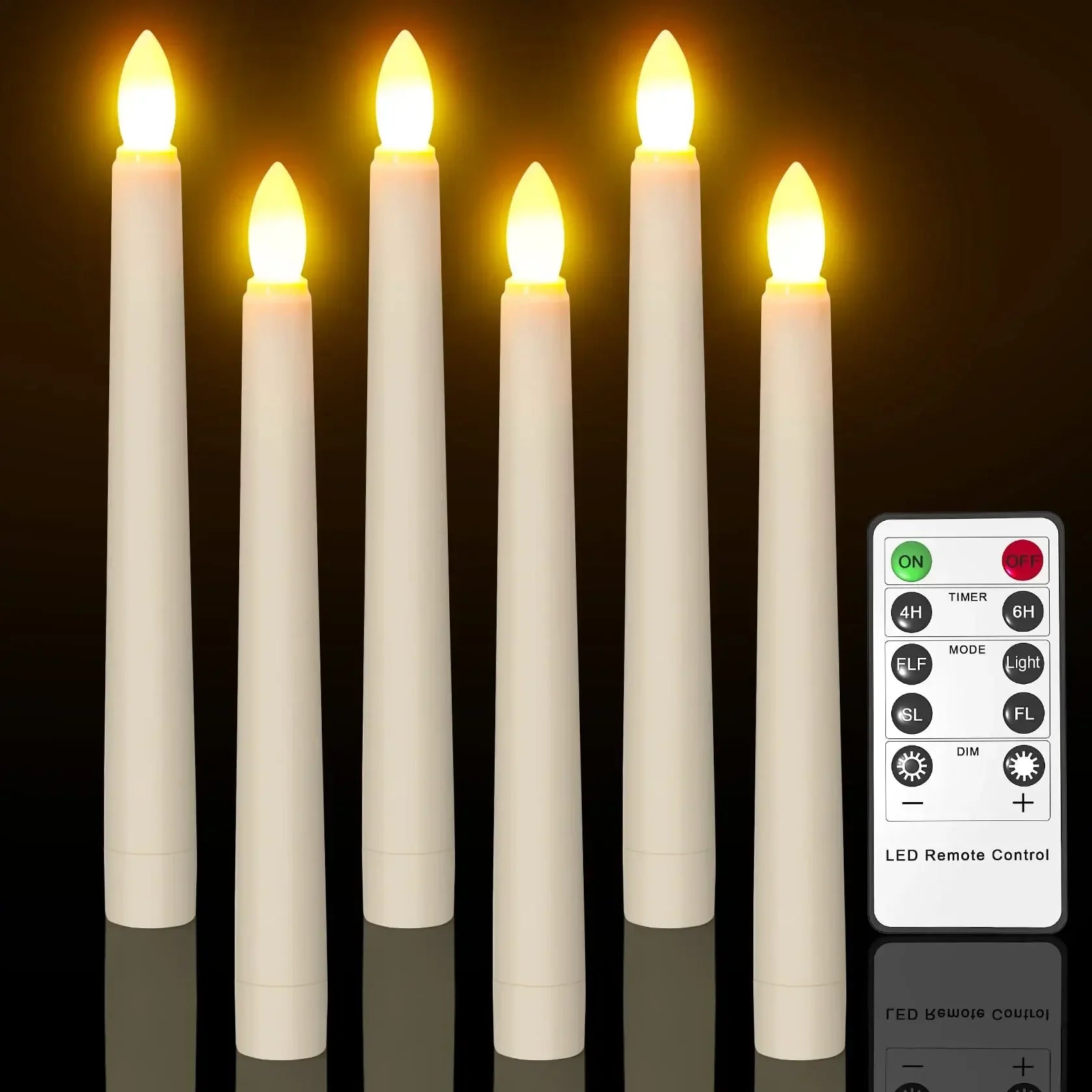 280hours Light Time LED Candle With Remote Flameless Electronic Taper Candle Light for Party Wedding Home Decor Flashing Lamp
