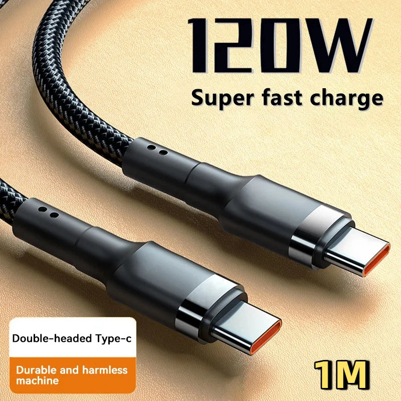 120W Fast Charger PD Quick Charging High Quality USB C TO USB Type C Cable For iPhone Xiaomi 15 Plus Pro Max Samsung S24
