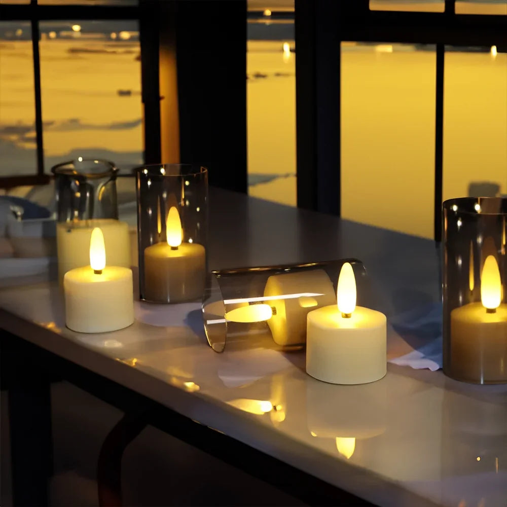 Flameless Candles Rechargeable ﻿Led Candle Electronic Lamp With Timer Remote For Home Decor Wedding Holiday Candle Lights