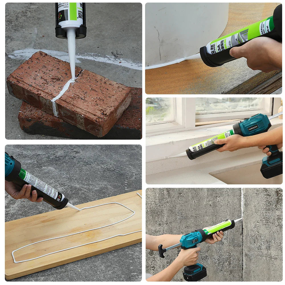 Electric Caulking Gun Lithium Battery 4 Speeds Wireless Glass Glue Gun Doors Windows Filling Sewing Gun For Makita Battery