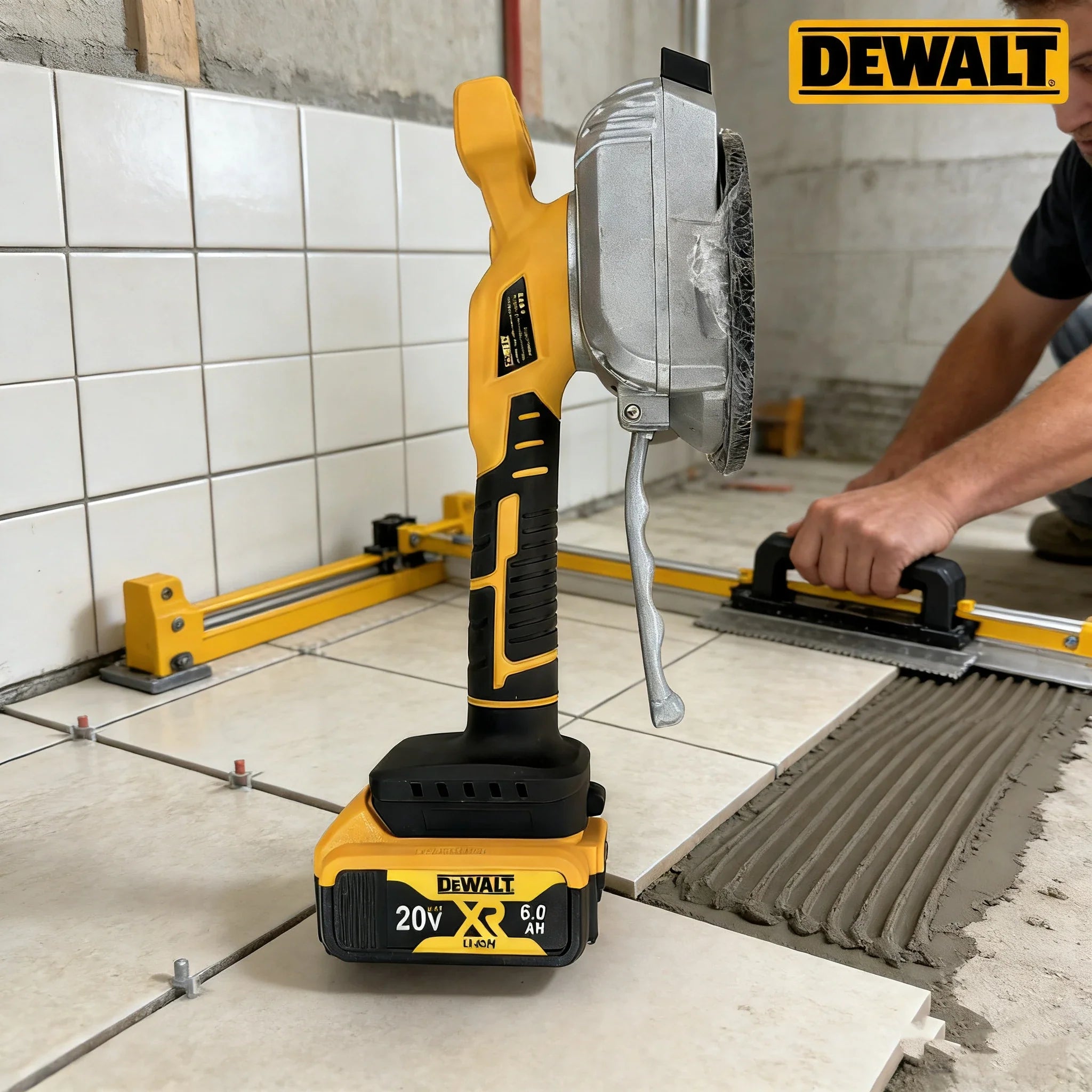 2026 Dewalt 20V Battery Tile Vibrating Tool Slip-proof Vibration Machine Suction Cup Vibrator Handheld Tiling Leveling Laying