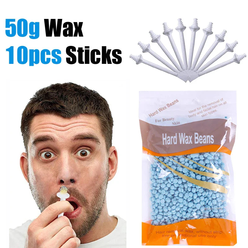 100PCS Nose Wax Sticks Kit Portable Easy Quick Wax Bean Cleaning Wax Kit Painless Nasal Wax Cleaning Tools Set For Hair Removal