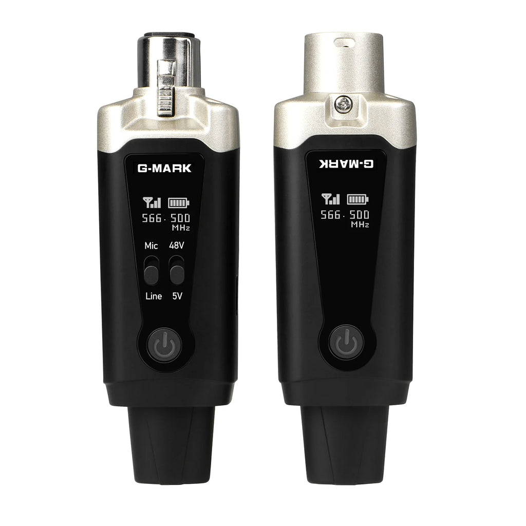 Wireless Microphone System G-MARK GX1.1 UHF XLR Adapter 16 Channels Audio Transmitter And Receiver For 48V Phantom Power Condens
