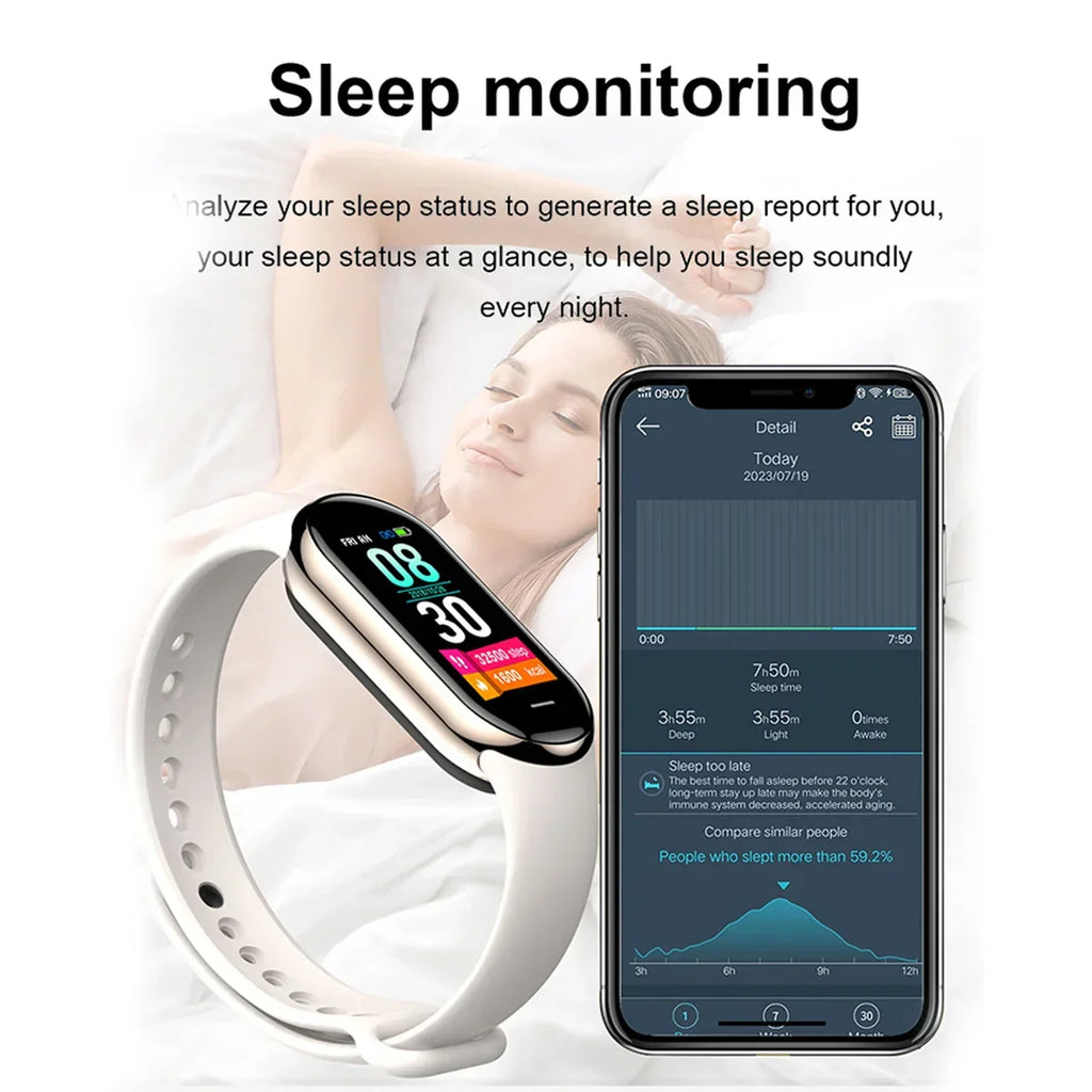2025 New M8 Band Smart Watch Men Women Smartwatch Heart Rate Sports Fitness Tracking Bracelet Smartband Watche For Android Apple