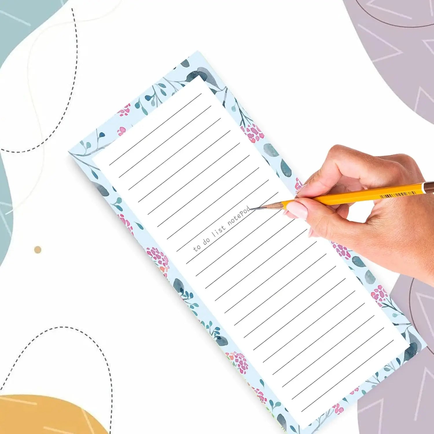 Flower Design Magnetic Notepads for Refrigerator, 50 Sheets Each, 4-Pack Memo Pads for Lists and Reminders