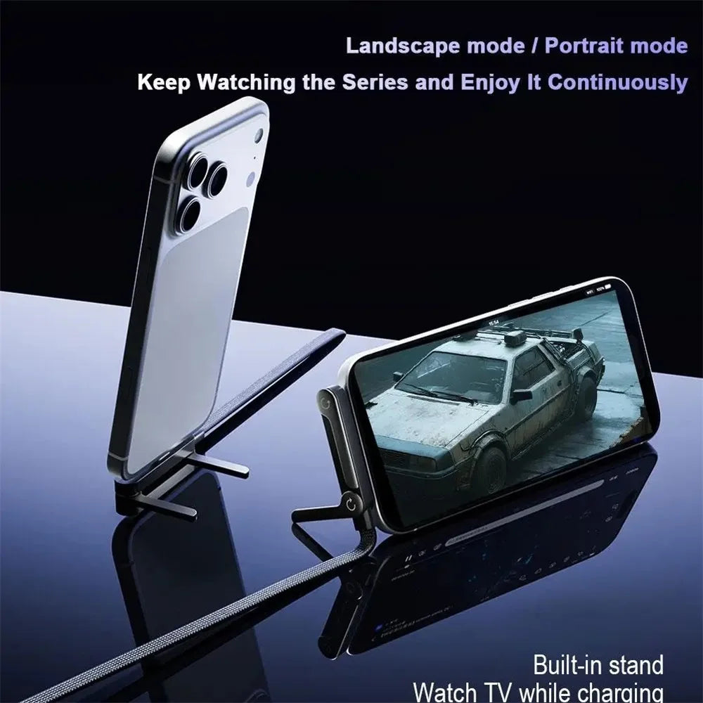 Fast Charging Cable Phone Tablet Foldable Holder 2-in-1 240W Fast Charging Foldable Phone Holder Data Cable