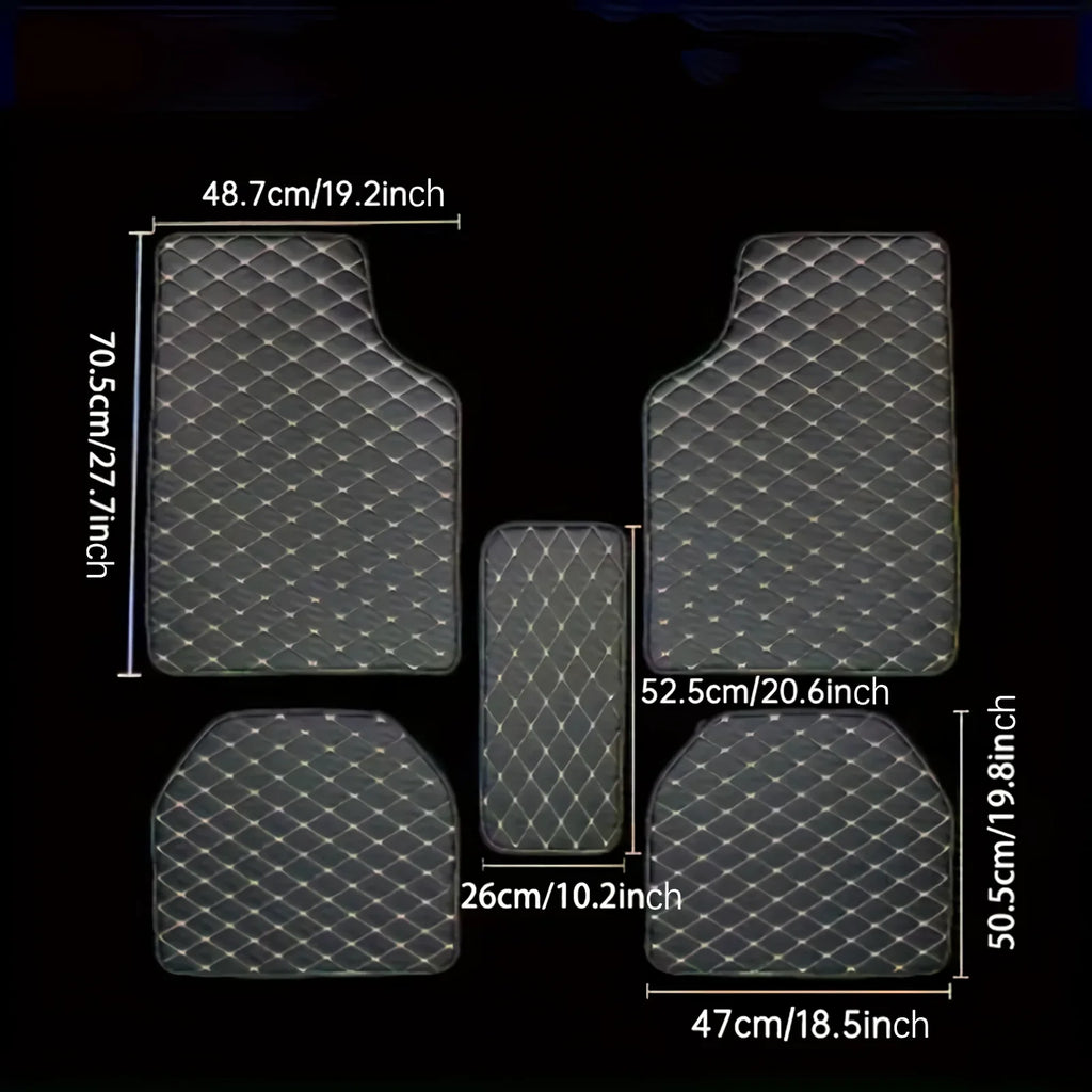 Universal 5Pcs Car Floor Mats PU Leather Waterproof Dust-Proof Auto Foot Pad Protector pads Fashion Car Foot Pad
