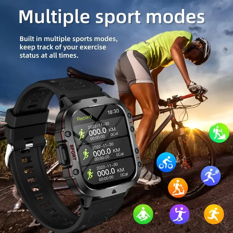 2026 New Hot GPS Sports Men Smartwatch Men 1.81-Inch HD Bluetooth Call Waterproof LED Flashlight Stainless Military Smart Watch