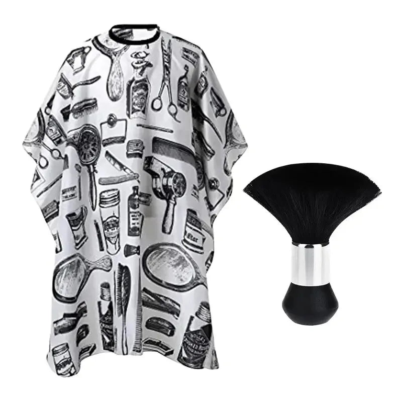 Hairdressing Coth Pattern Cutting Hair Waterproof Cloth Salon Barber Cape Professional Hair Stylist Retro Aprons Haircut Cape
