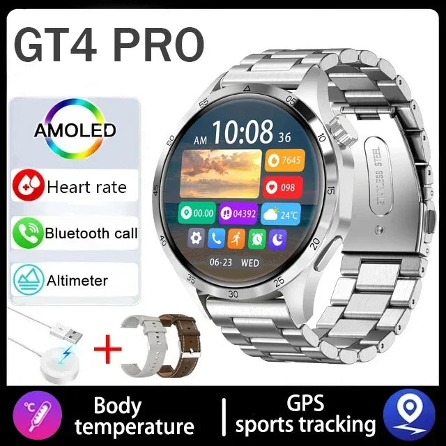 2025 Original Watch 4 Pro Men Women Full Touch Screen GPS Sport Fitness Watch Man IP67 Waterproof Bluetooth For Android IOS NWE