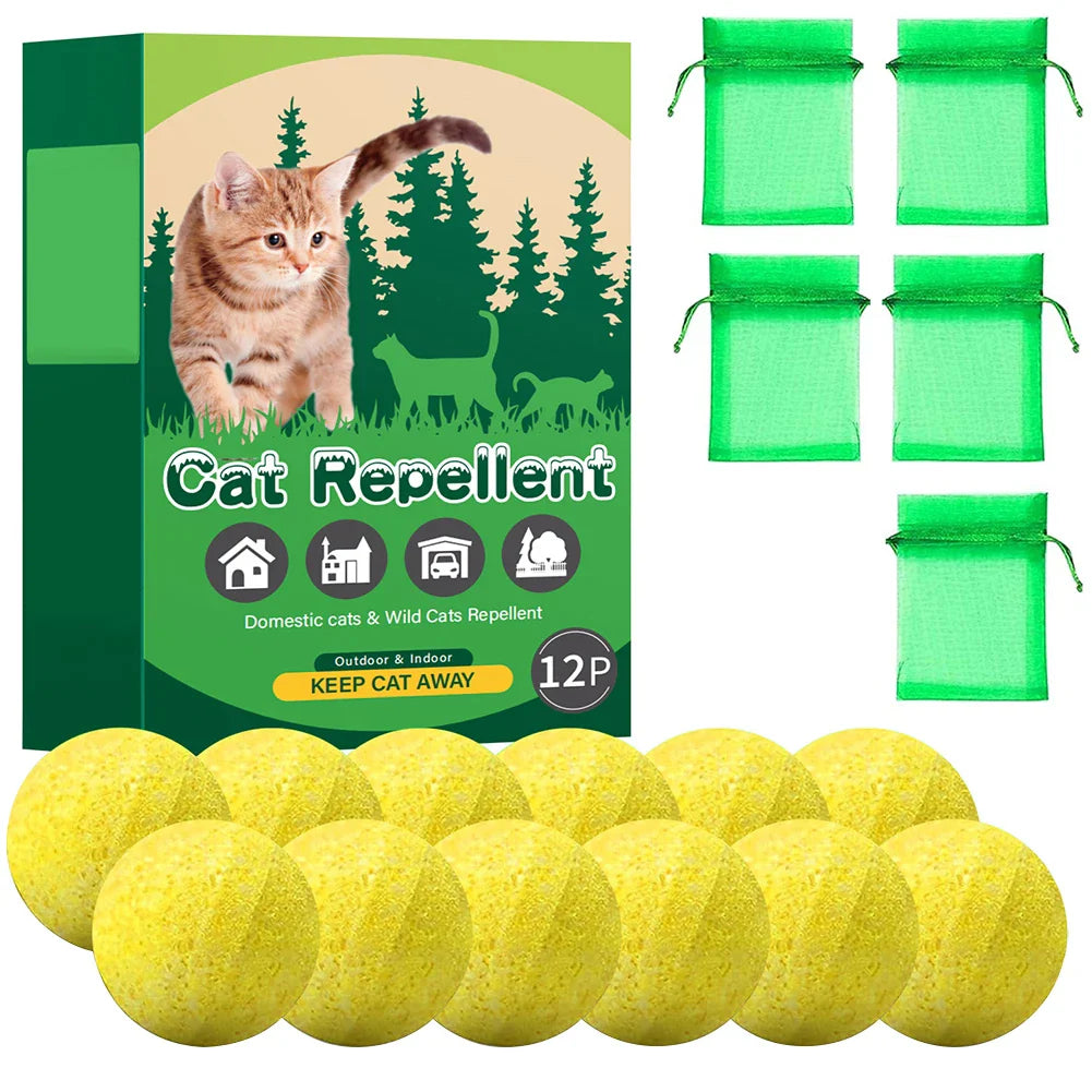 12Pcs Cat Deterrent Natural Peppermint Oil Cat & Dog Nature Repellent To Keep Feral Cats Stray Dogs Out of Yard