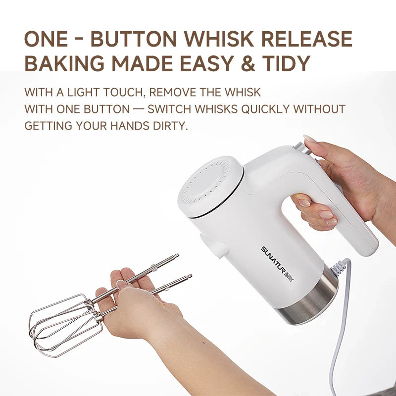 SUNATUR 350W Electric Hand Mixer Handheld Egg Beater Cream Whisk for Home Baking & Commercial Use Ph