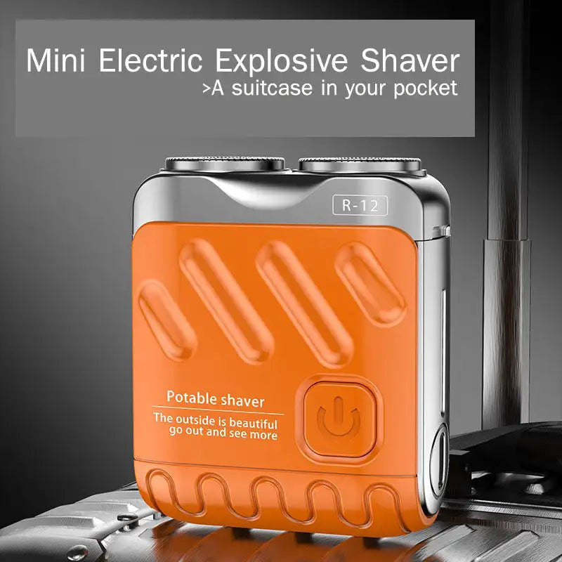 Portable Rotary Dual Ring Electric Shaver Men Travel Mini Shaver Double Floating Magnetic Blade Head Rechargeable Pocket Razors