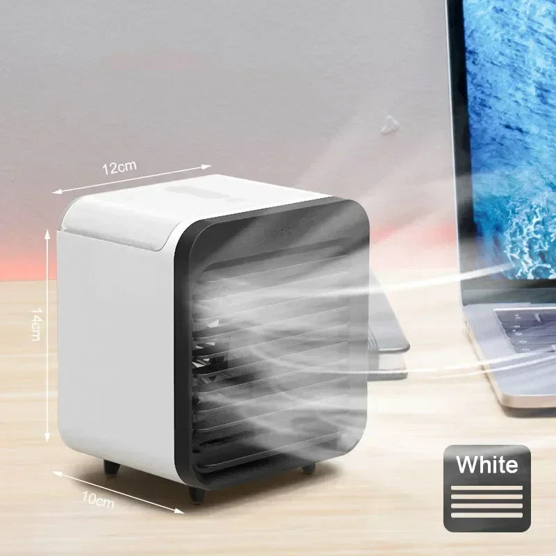 Portable Air Conditioner Fan USB Desktop Fan Rechargeable Mini Air Humidifier Cooler Table Cooling Mist Fan for Office Home