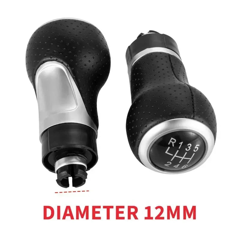 For Audi A3 S3 8p 2003-2013 A4 S4 Q5 S-Line 2007-2015 Leather Shifter Car Gear Shift Knob 12mm 5/6 Speed Handle