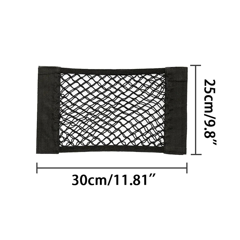 1Pc Car Back Rear Mesh Trunk Seat Elastic String Net  Universal Storage Bag Pocket Cage Auto Organizer Seat Back Bag