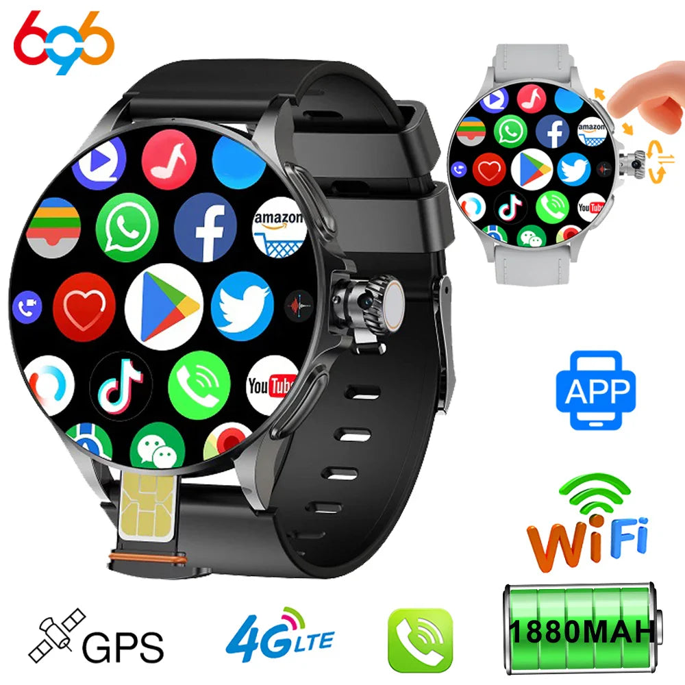 4G+32G ROM Android Smart Watch Men GPS HD Camera Smartwatch NFC 4G SIM Card Women WIFI Wireless Fast Internet Access Video Call
