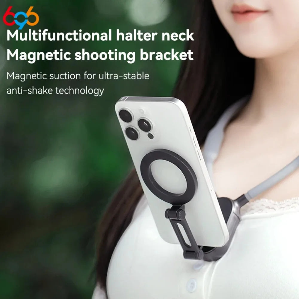 Portable Magnetic Neck Halter Mobile Phone Holder For IPhone 16 15 14 13 For Huawei For Samsung FOR Xiaomi Selfie Stand Bracket